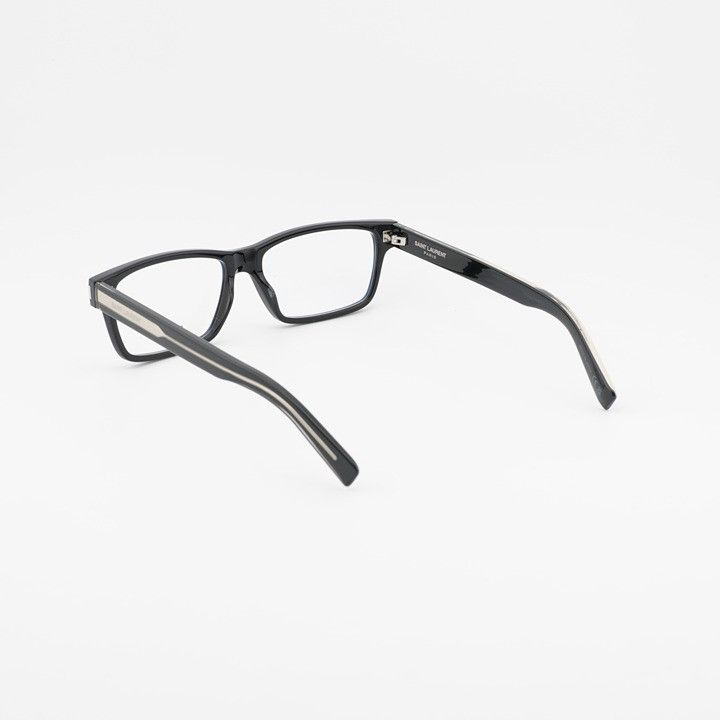 Saint Laurent Paris Saint Laurent SL622 007 Eyeglasses Black 58mm Rectangle Size ONE SIZE - 11 Thumbnail