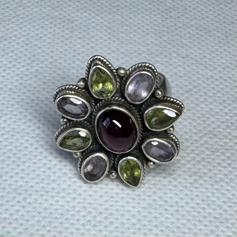 Other Vintage Doug Paulus 925 Sterling Silver Ring with Multicolo Size ONE SIZE - 3 Thumbnail