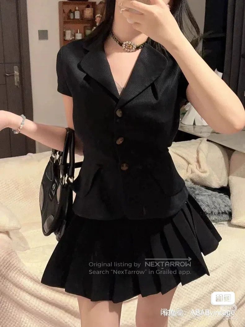 Vivienne Westwood Vivienne Westwood Heart-shaped collar short-sleeved blazer Size L / US 10 / IT 46 - 8 Thumbnail