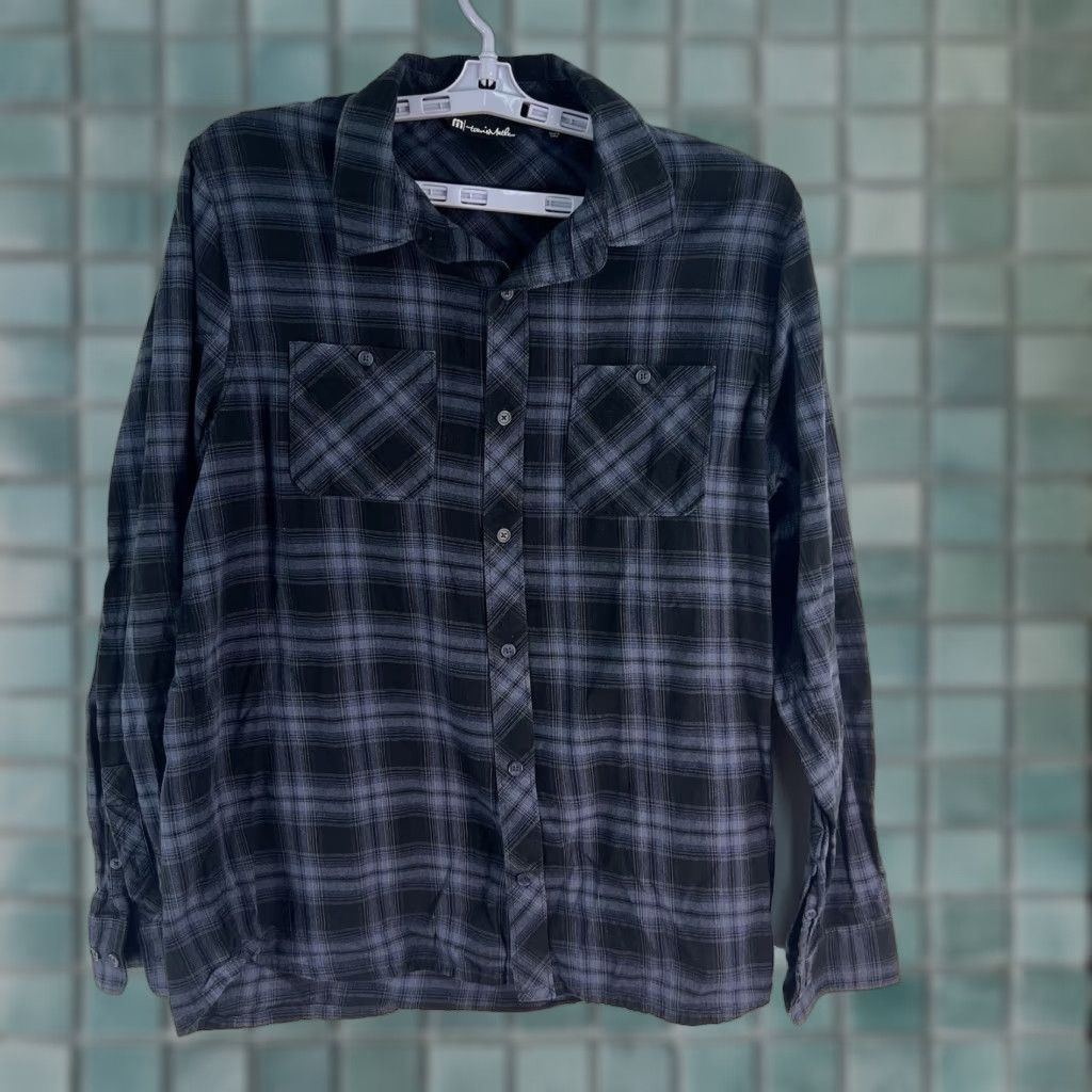 TravisMathew Travis Matthews Plaid Flannel Button Up Shirt Men’s L Blue Long Sleeve Size US L / EU 52-54 / 3 - 1 Thumbnail