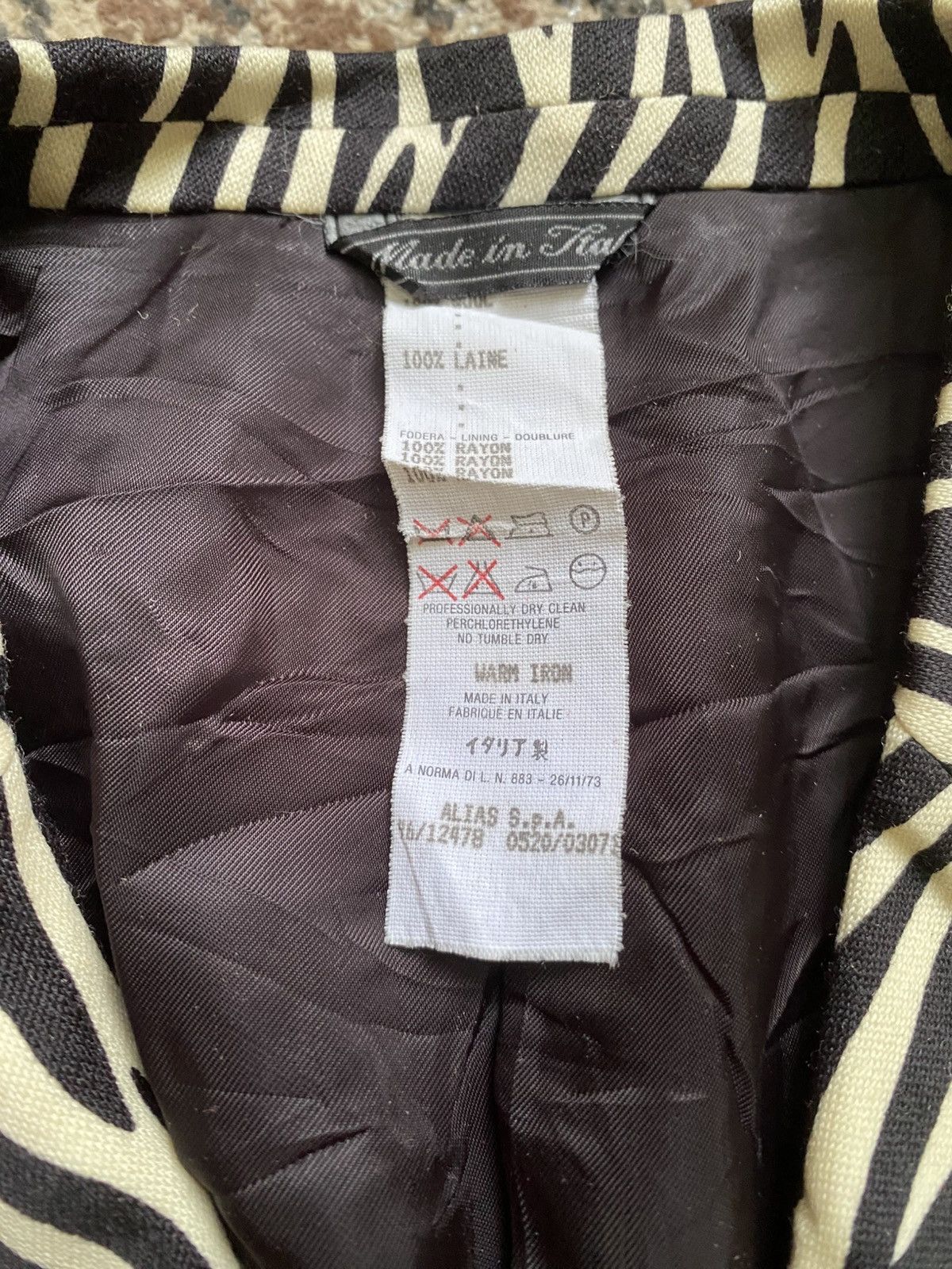 Versace Giani Versace Vintage Zebra Medusa Pure Wool Tailored Jacket Size 46S - 7 Thumbnail