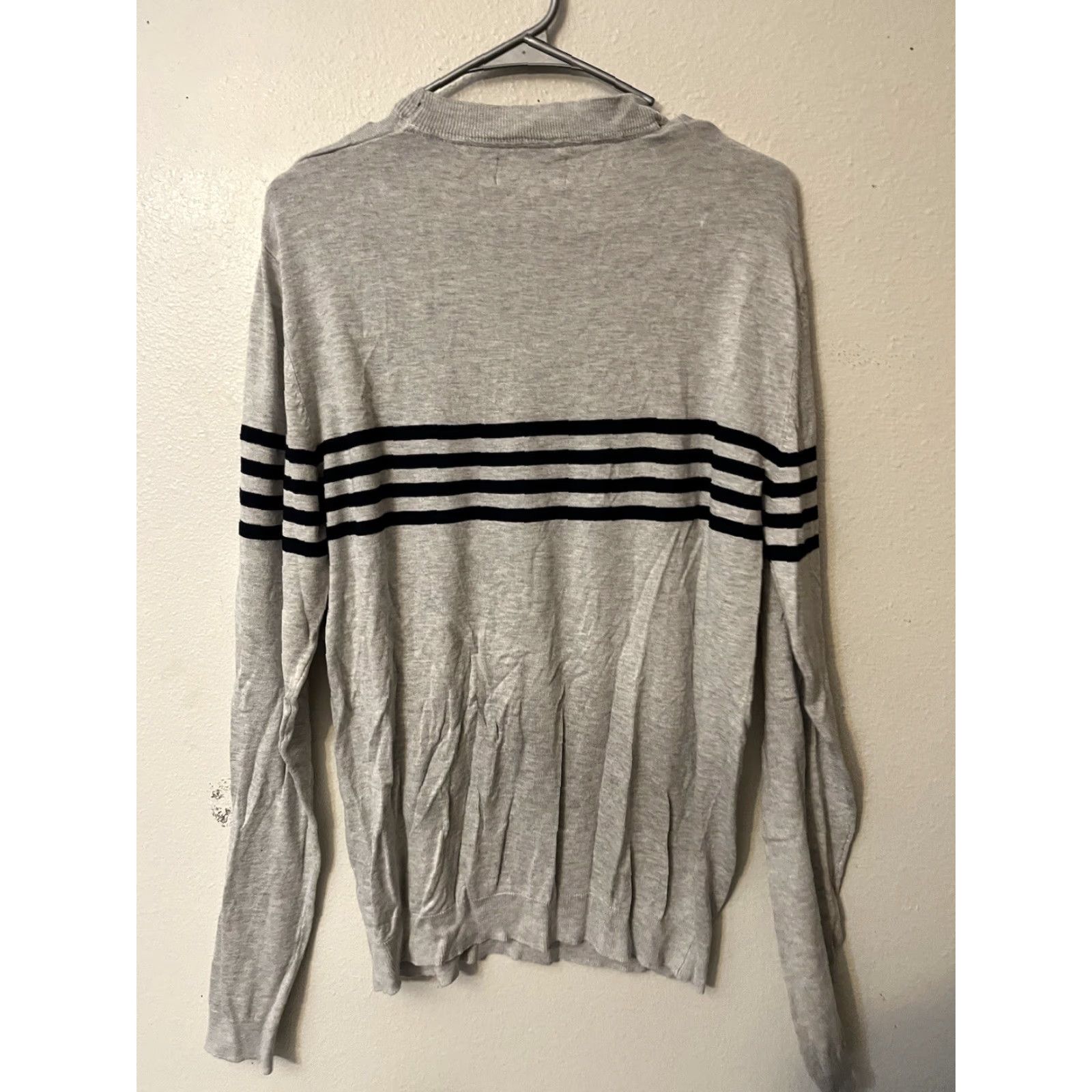 Denime Denim & Flower Ricky Singh Sweater Mens XL Gray Striped Pullover Size US XL / EU 56 / 4 - 2 Thumbnail