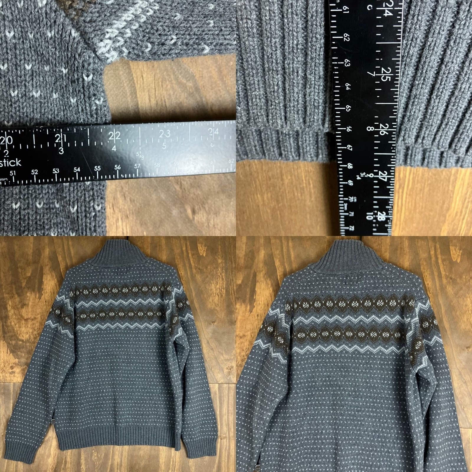 Timberland Timberland Mens Sweater Gray Brown Mock Henley 100% Cotton Knitted XL XLarge Cotton Mock Neck Wool? Size US XL / EU 56 / 4 - 8 Thumbnail