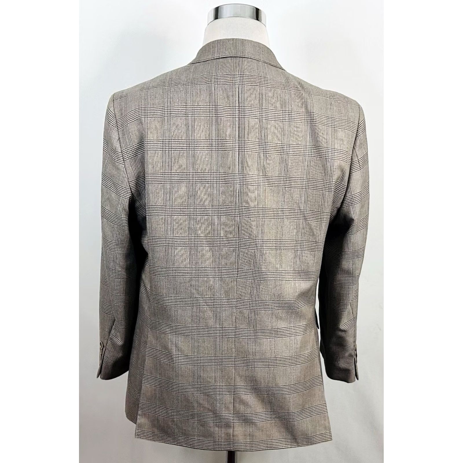 Tommy Hilfiger Tommy Hilfiger Sport Coat Beige Glen Plaid Two Button Lined Double Vented 42R Men Jacket Coat Regular Length Size US XS / EU 42 / 0 - 6 Thumbnail