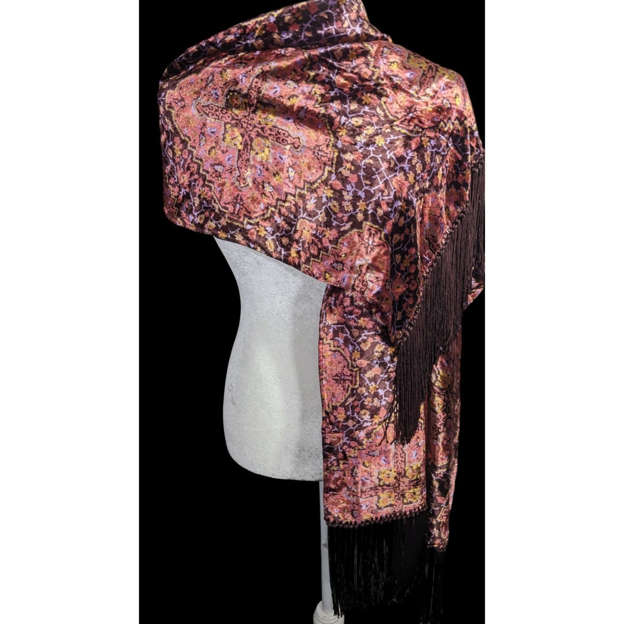 Other Vintage Renaissance-Inspired Dyed Velvet Shawl Size ONE SIZE - 1 Thumbnail