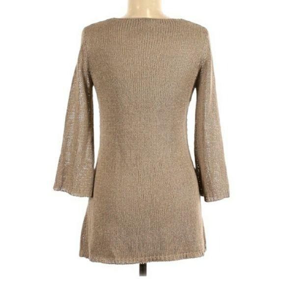 Vintage Vtg 90's Vertigo Paris Tunic Sweater Sz M Gold Sequin Beaded Size M / US 6-8 / IT 42-44 - 6 Thumbnail