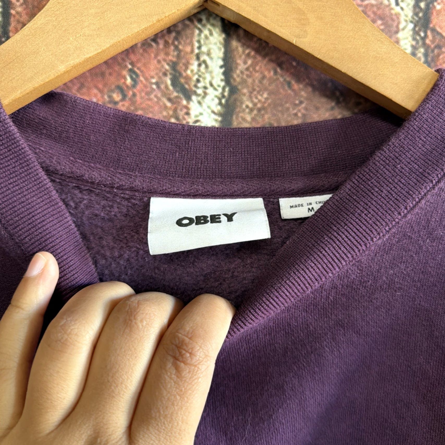 Obey OBEY Mens Crewneck Sweatshirt Knowledge is Power Purple Size US M / EU 48-50 / 2 - 2 Thumbnail