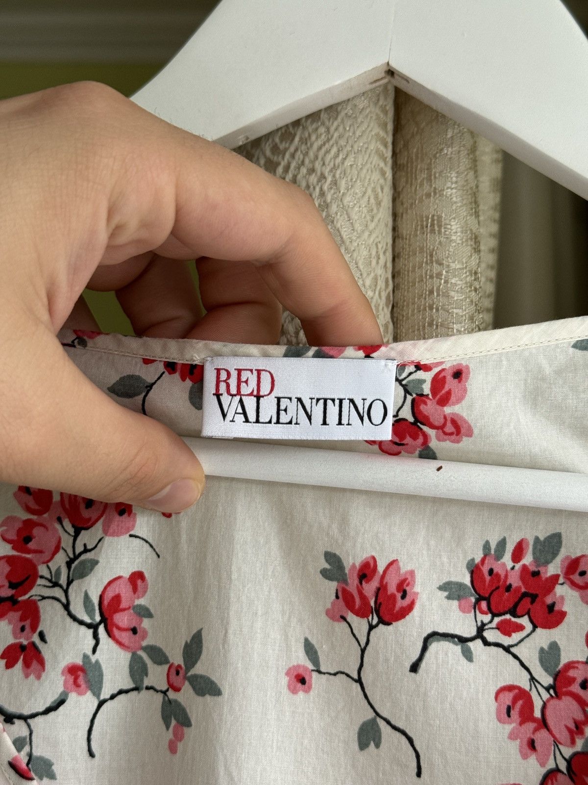 RED Valentino RED Valentino Cotton Floral Dress Cherry Blossoms Print Size S / US 4 / IT 40 - 9 Thumbnail