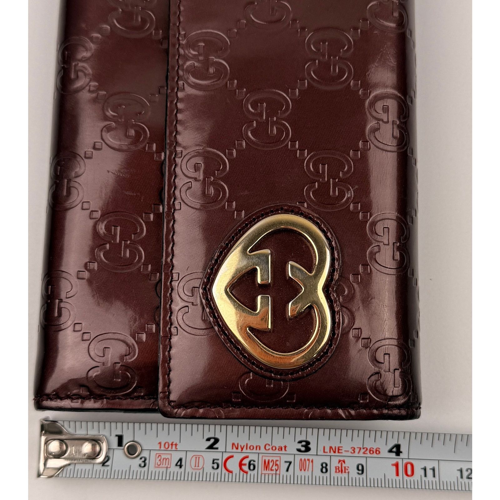 Gucci Gucci Guccissima Lovely Heart Continental Wallet Burgundy Size ONE SIZE - 8 Thumbnail