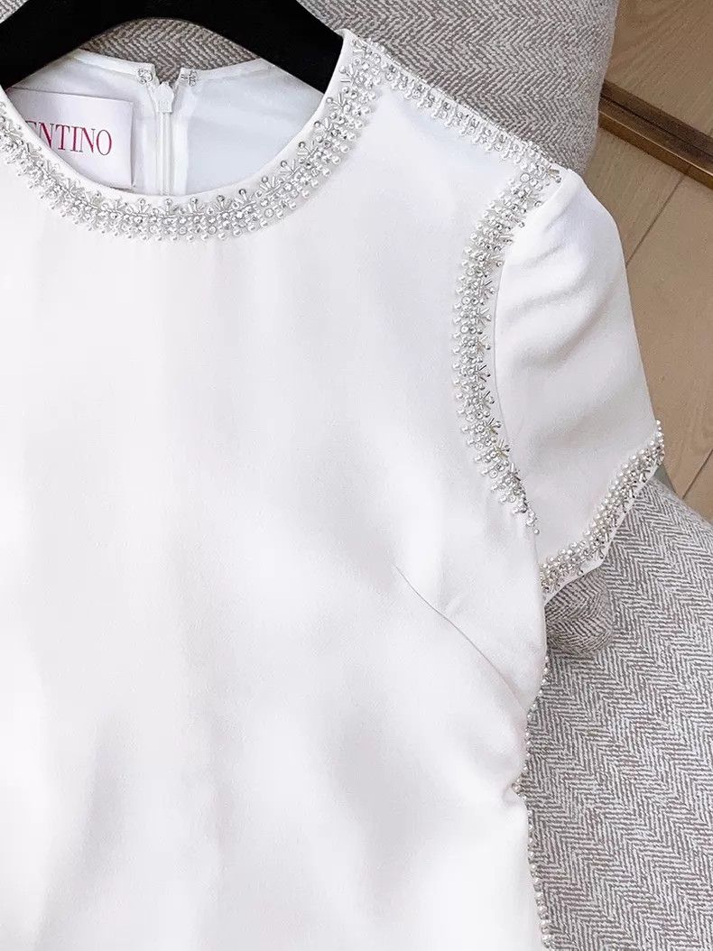 Versace Versace Small pearl decoration white dress skirt Size XS / US 0-2 / IT 36-38 - 3 Thumbnail