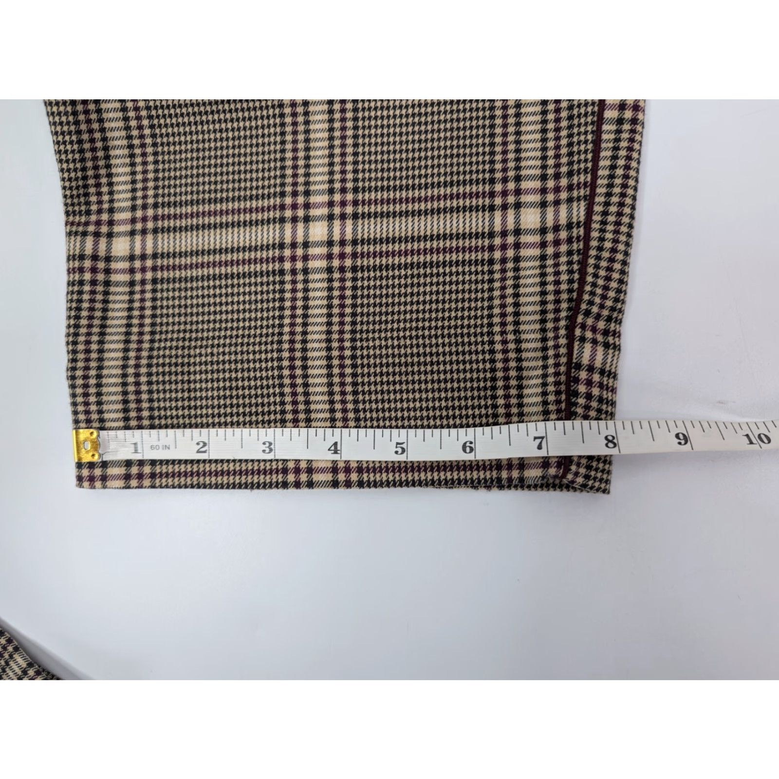 Abercrombie & Fitch Abercrombie & Fitch Womens Houndstooth Pant XL Beige Flared Ankle High Rise Sim- one? Size 40" / US 18 - 7 Thumbnail