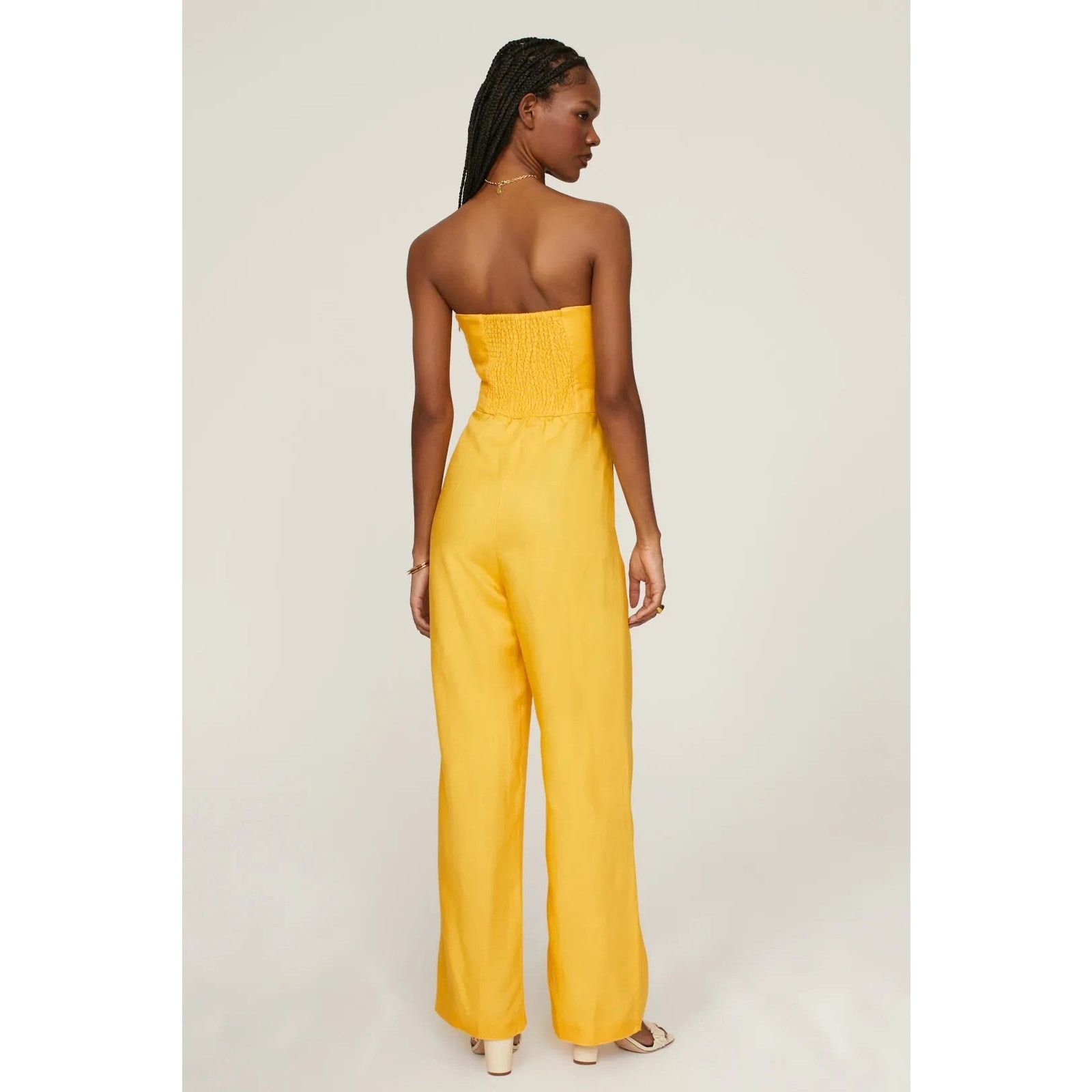 Derek Lam “Crosby” Yellow Strapless Sleeveless Jumpsuit