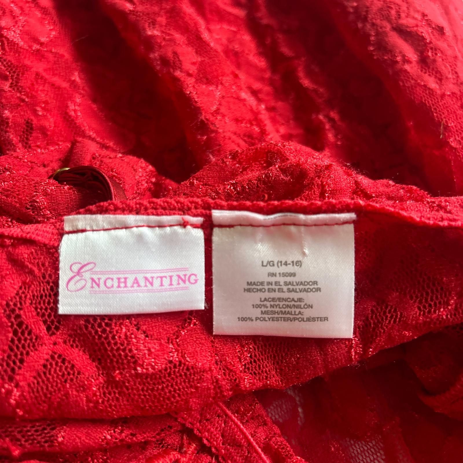 Other vintage red lace lingerie slip top Size L / US 10 / IT 46 - 6 Thumbnail