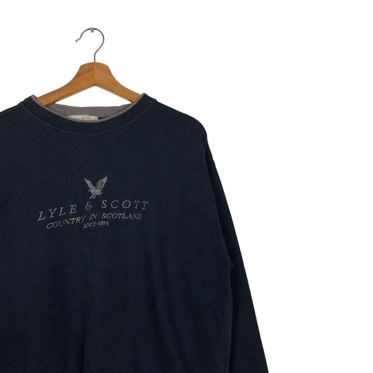Japanese Brand × Vintage 📌Vintage Sweatshirt Lyle & Scott Big Logo Embroidered Size US L / EU 52-54 / 3 - 7 Thumbnail