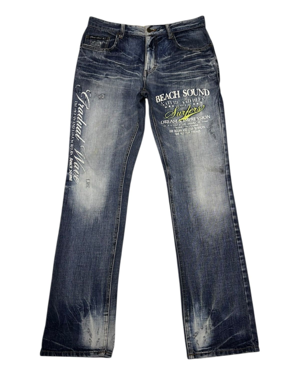 Hysteric Glamour × If Six Was Nine × Japanese Brand 🔥RARE BEACH SOUND DISTRESSED DENIM PANTS Size US 32 / EU 48 - 1 Thumbnail