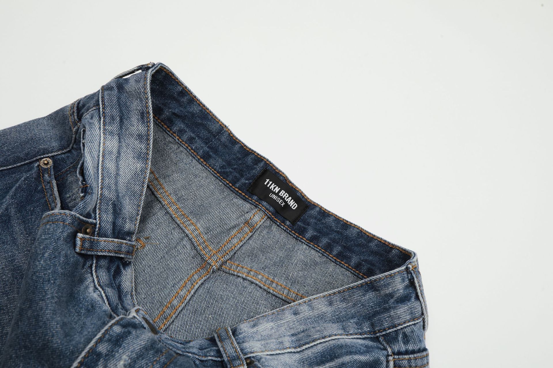 Japanese Brand × Jean American retro men's loose washed straight ripped jeans Size US 34 / EU 50 - 4 Thumbnail