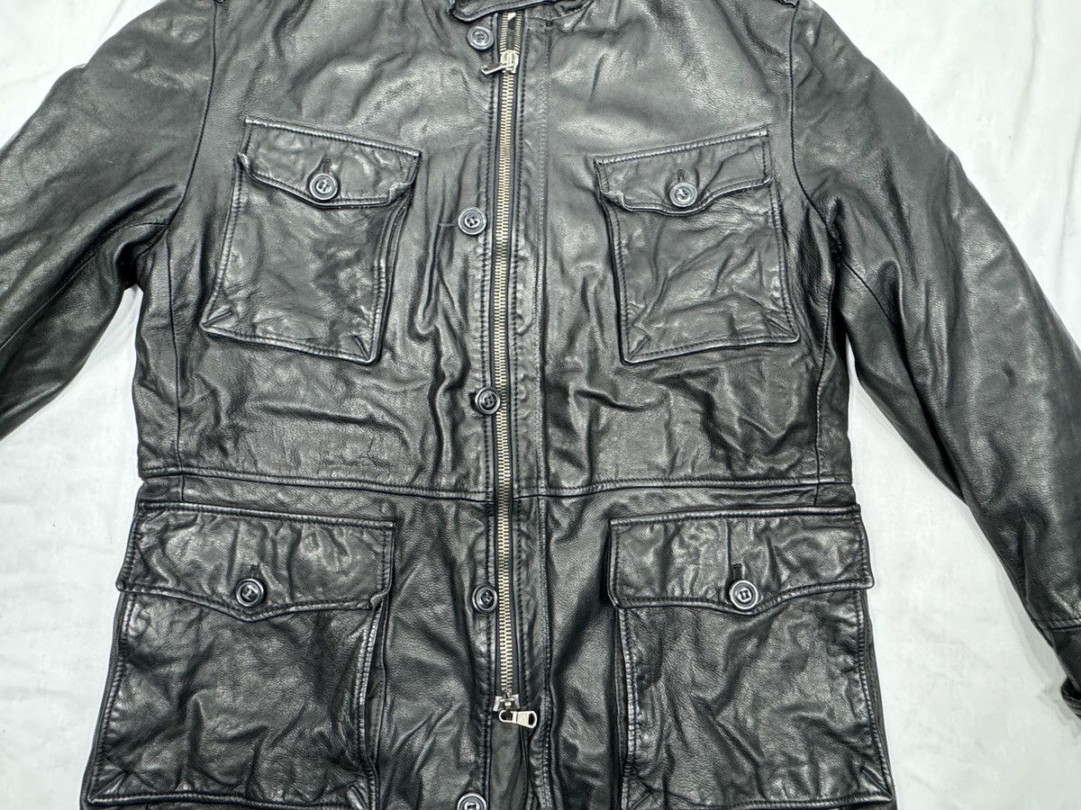 Vintage Compagnia Delle Pelli Military Motorcycle Leather Jacket Size US XXL / EU 58 / 5 - 3 Thumbnail