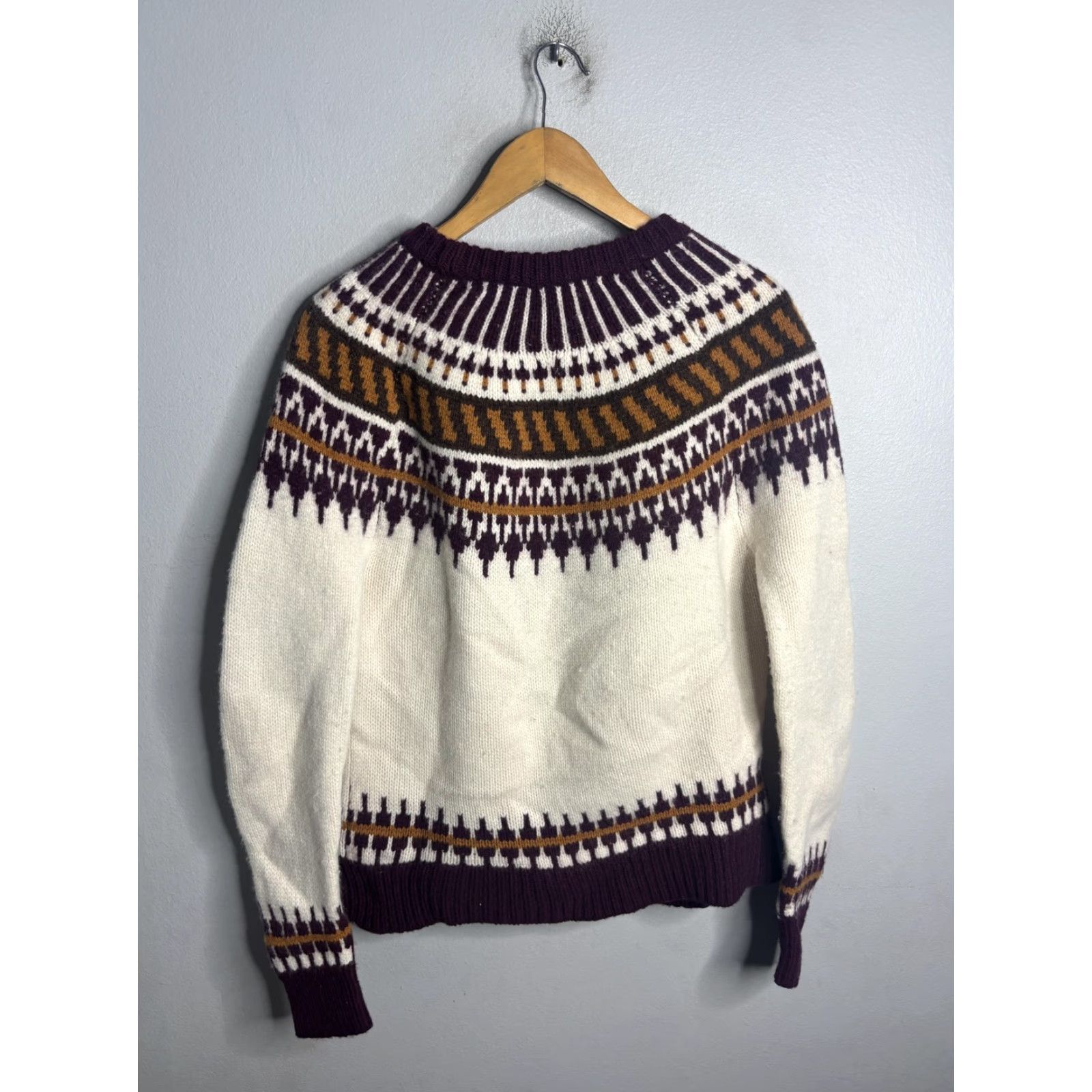 Tory Burch Tory Burch Sweater Womens Large White Fair Isle Wool Blend Crewneck Pullover Size L / US 10 / IT 46 - 4 Thumbnail