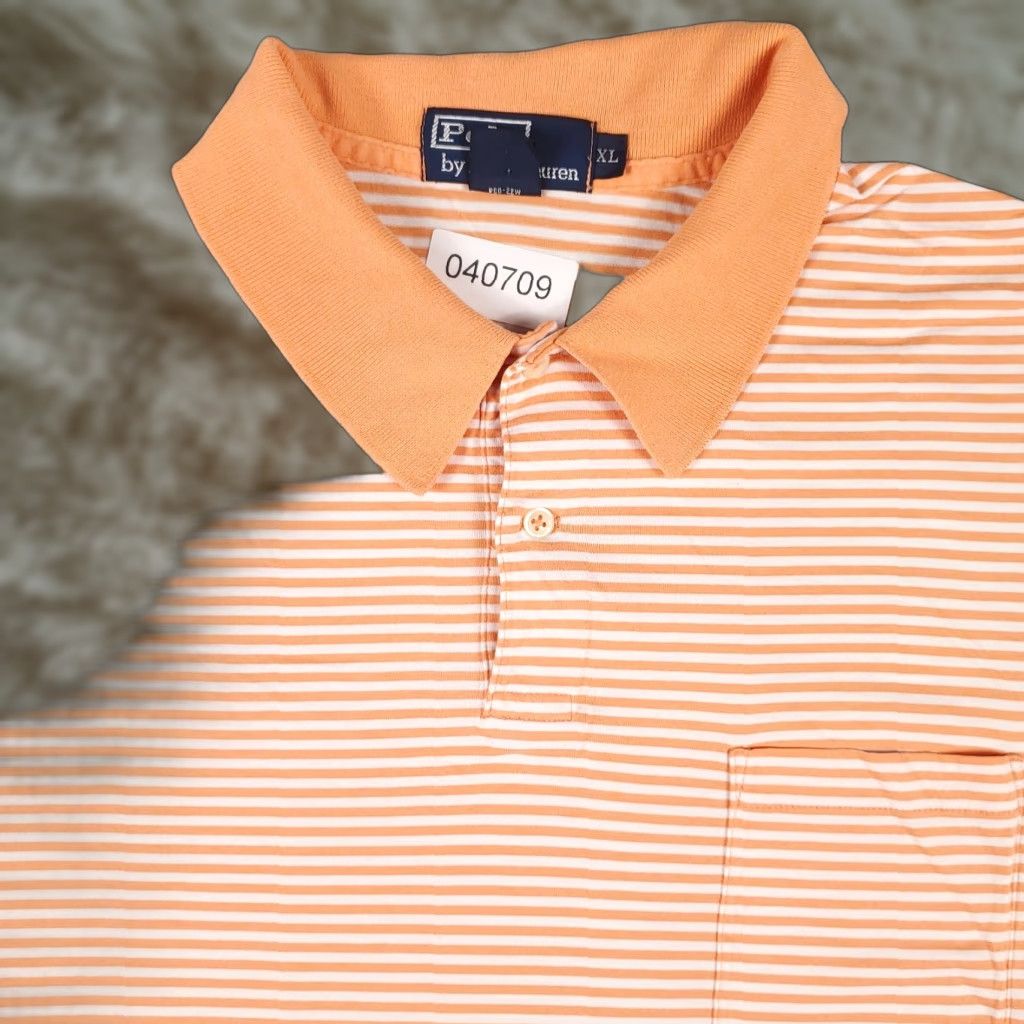Ralph Lauren Ralph Lauren Polo Shirt Mens XL Orange Striped Casual Short Sleeve Size US XL / EU 56 / 4 - 1 Thumbnail
