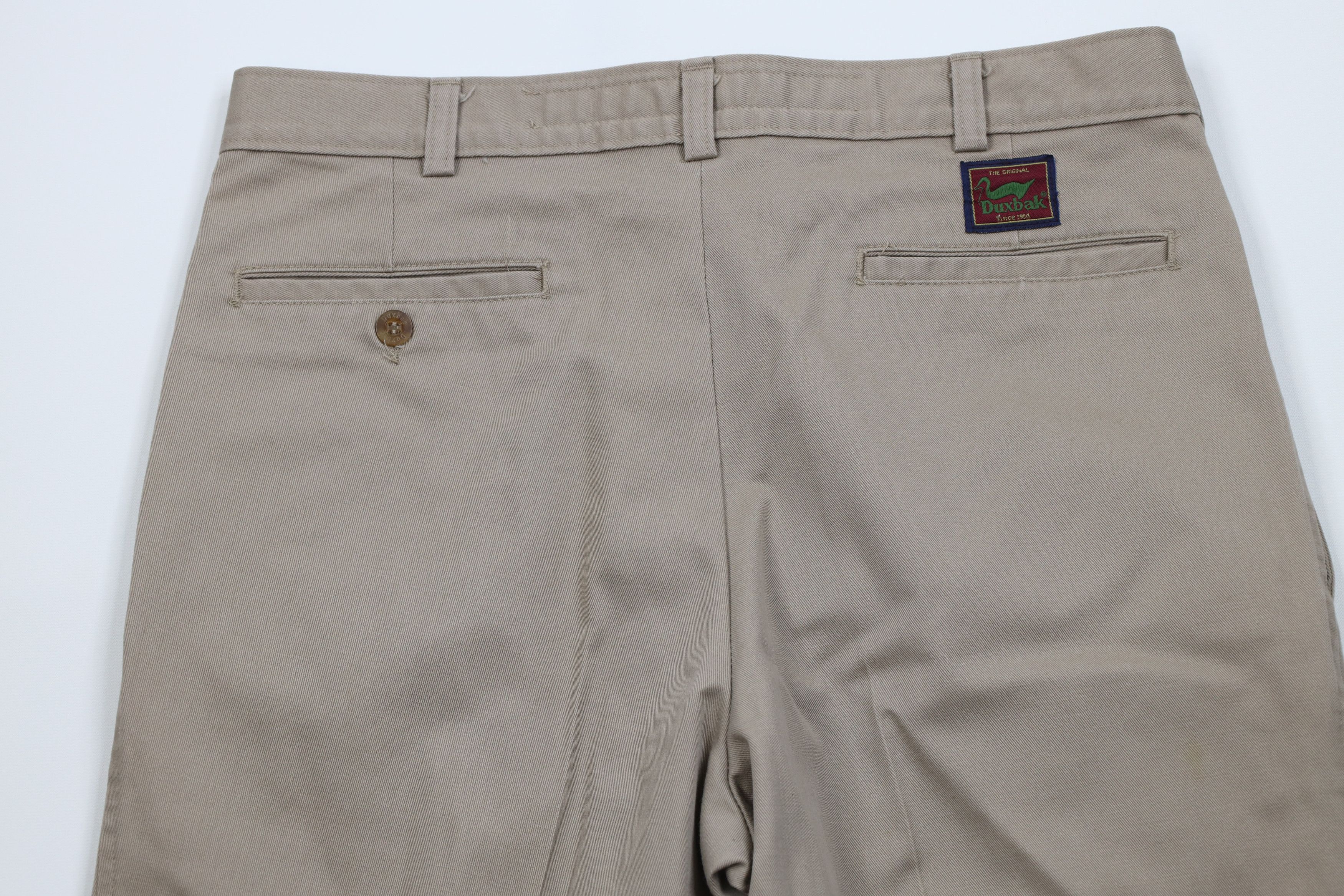 Vintage Vintage 90s Duxbak Wide Leg Chino Pants Beige Cotton USA Size US 34 / EU 50 - 10 Thumbnail