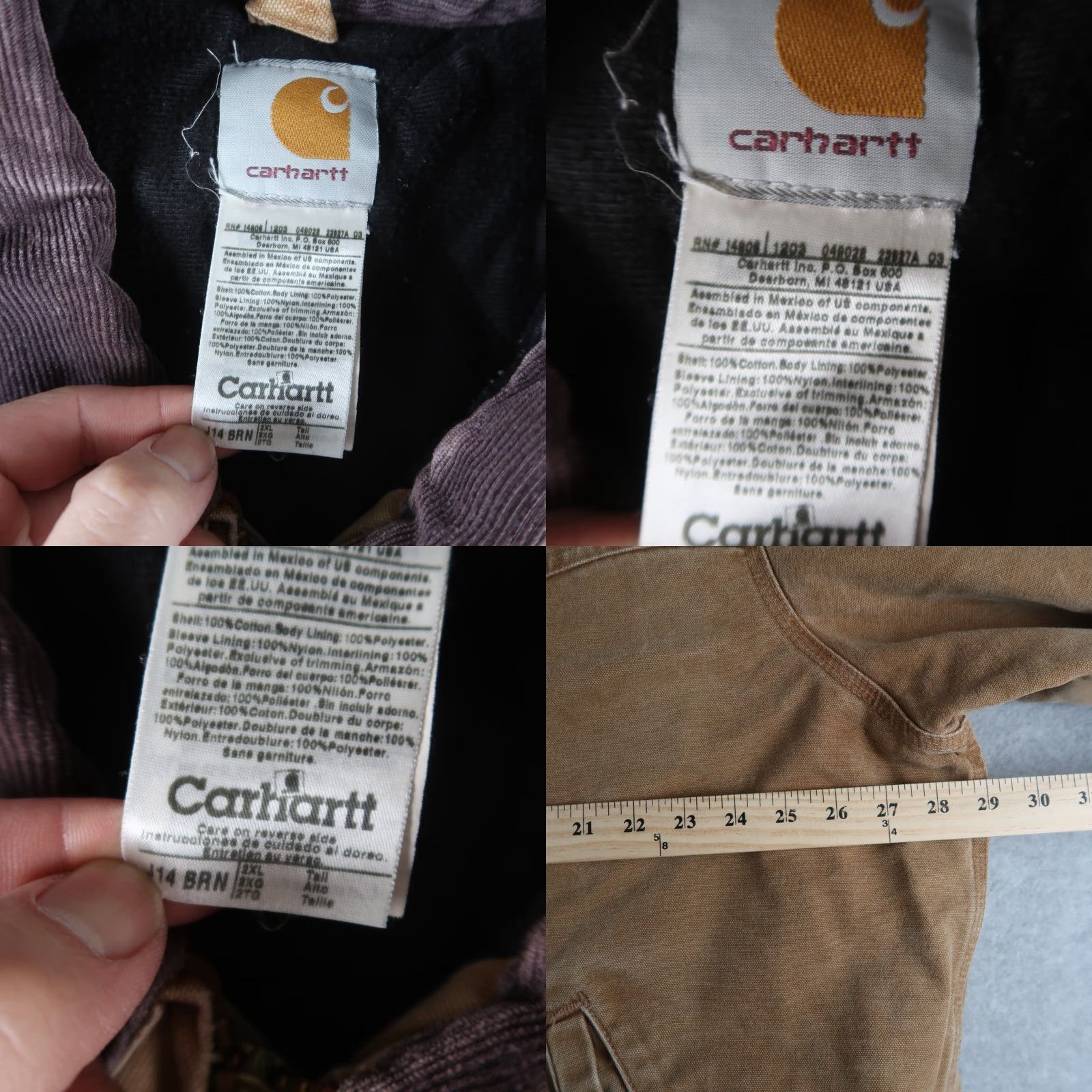 Carhartt VINTAGE Carhartt Santa Fe Quilt Lined Mens 2XL Tall Coat Brown Canvas J14 CML JACKET Bomber Jacket Workwear Winter Size US XXL / EU 58 / 5 - 8 Thumbnail