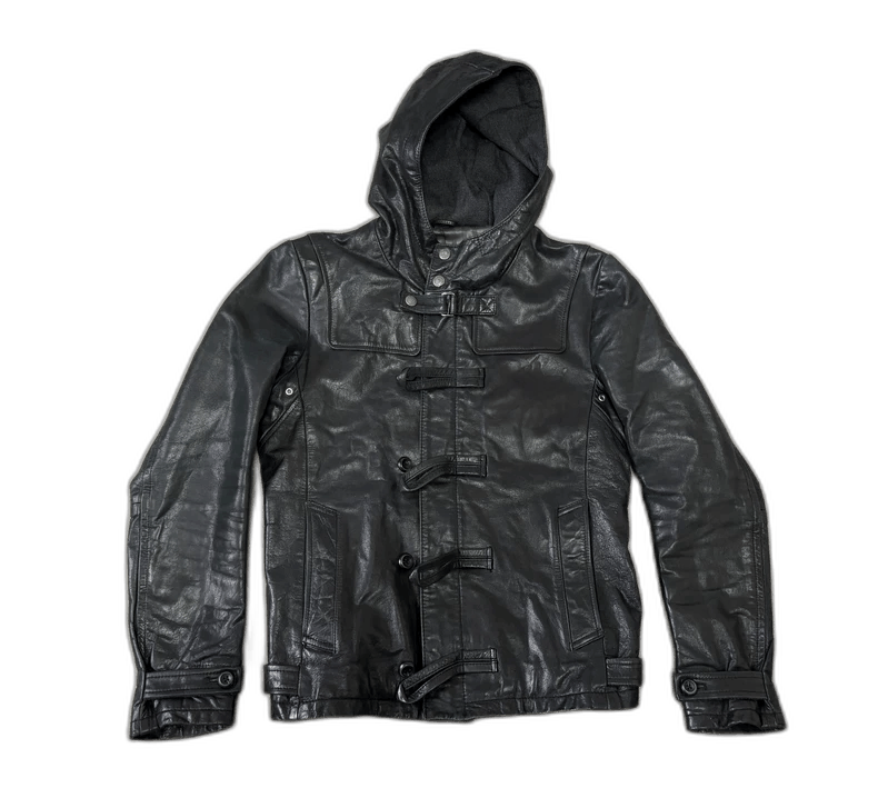 Yohji Yamamoto Vintage Hooded Black Leather Jacket-2506 Size M / US 6-8 / IT 42-44 - 1 Thumbnail