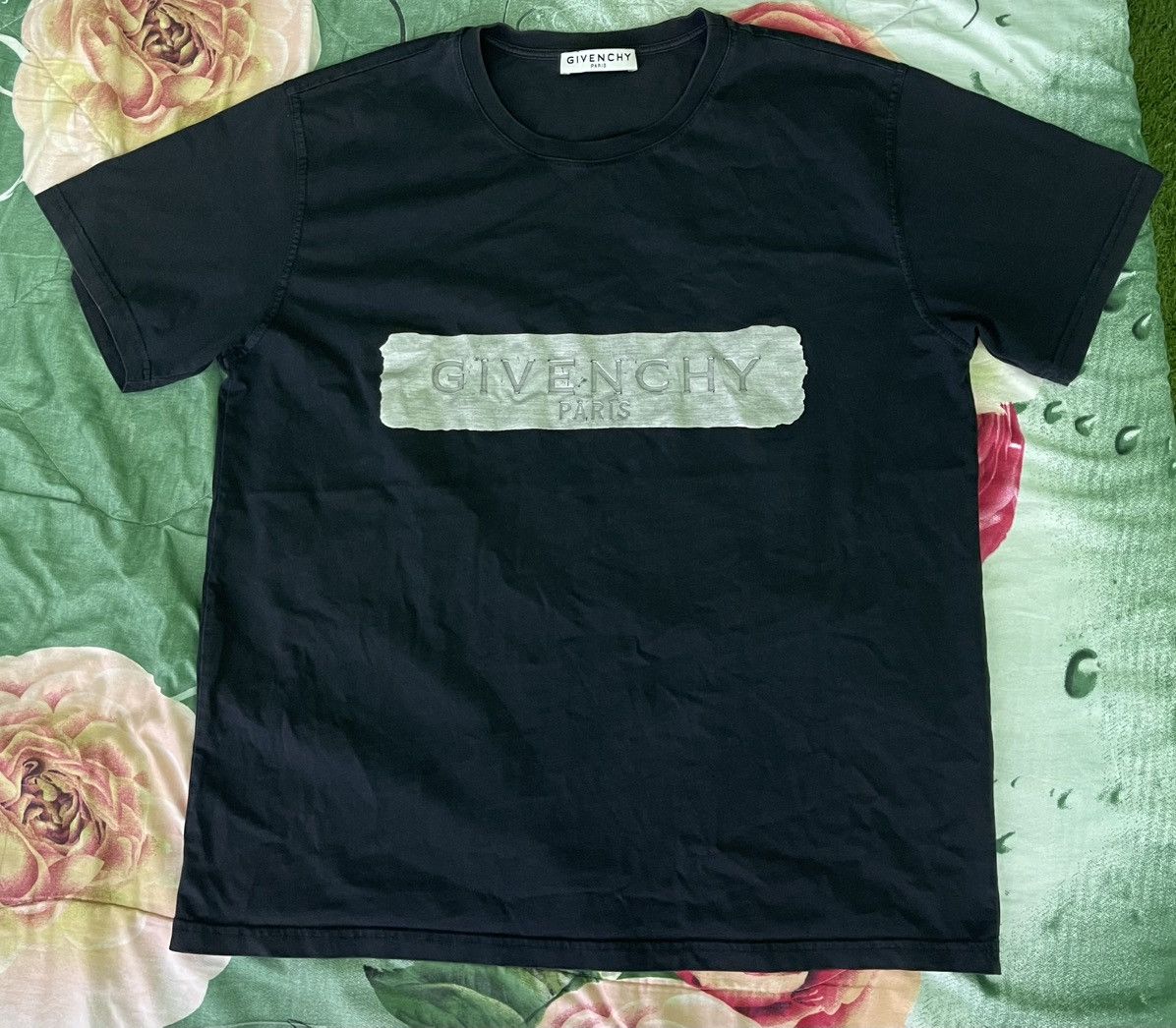 Givenchy Givenchy Metallic Logo-Embossed Cotton-Jersey T-Shirt Size US L / EU 52-54 / 3 - 5 Thumbnail