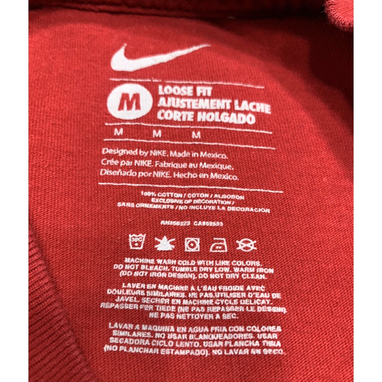Nike Nike Mens T-Shirt Short Sleeve Logo Red M Medium Regular Cotton Sports Shirt Mens Size US M / EU 48-50 / 2 - 3 Thumbnail