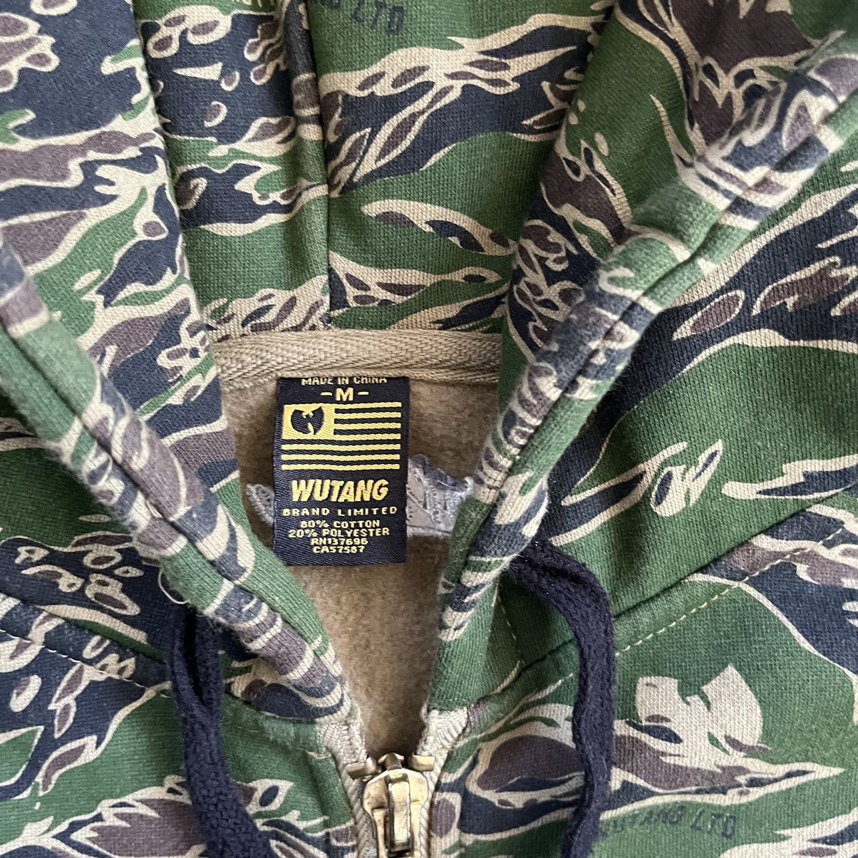 Wu-Tang Clan 🔴Wu-Tang Sweater Size Medium WuTang CREAM Camo Hoodie Zipper Size US M / EU 48-50 / 2 - 4 Thumbnail