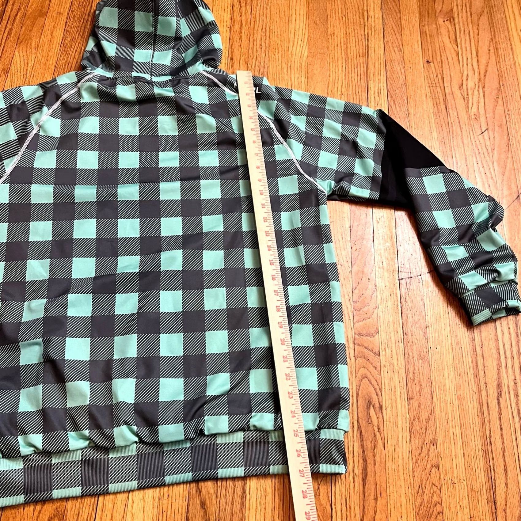Vintage UNRL Hoodie Womens Medium Silk Series Plaid Mint Mountain Lined Sweatshirt Size M / US 6-8 / IT 42-44 - 6 Thumbnail