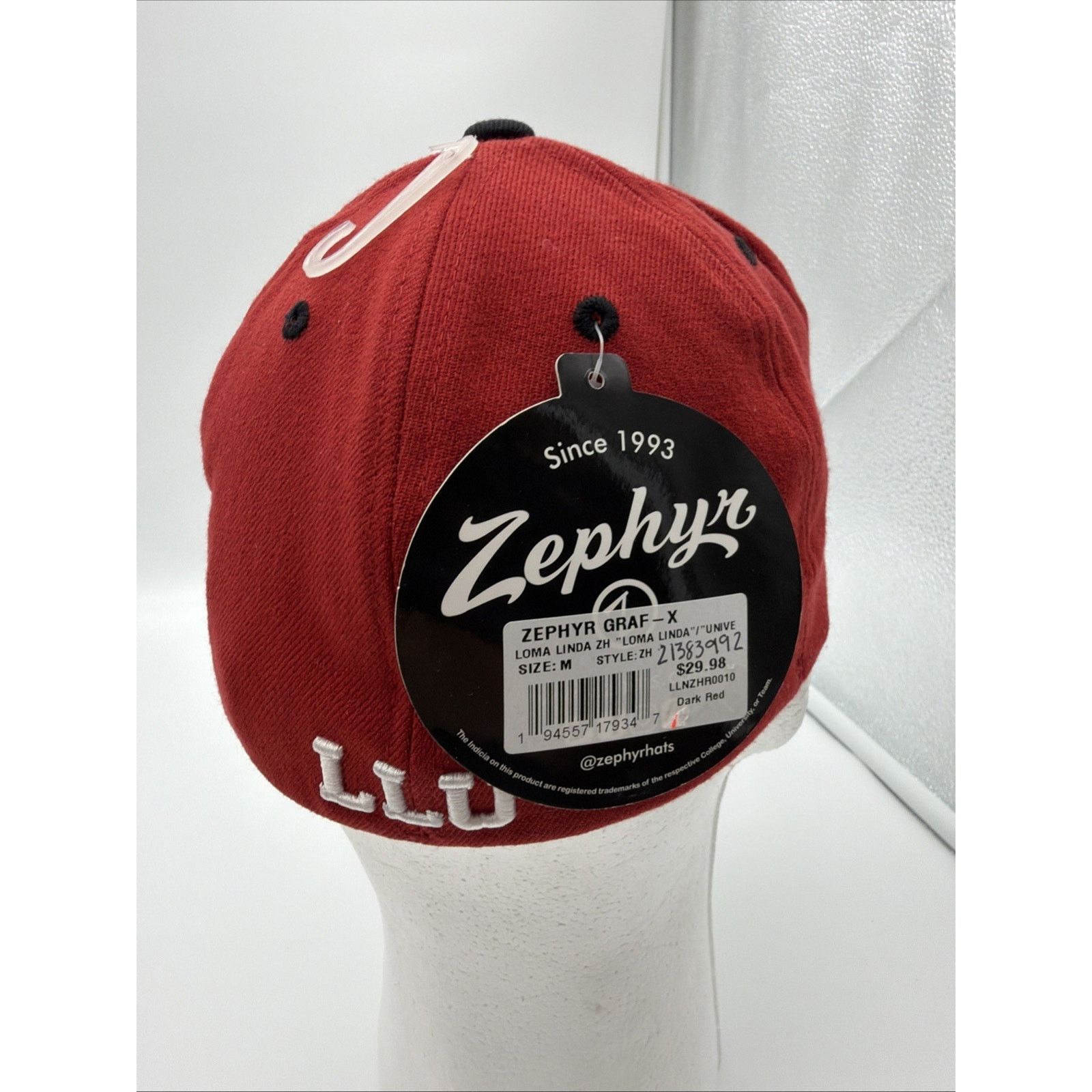 Zephyr Zephyr Loma Linda University Hat Cap Red Medium Stretch Size ONE SIZE - 7 Thumbnail