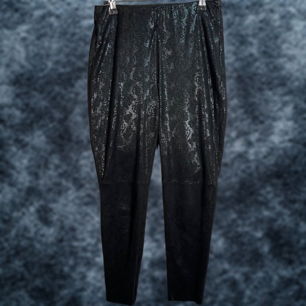 Zara Zara Basic Womens Size Small Black Snake Print Pants Size 28" / US 6 / IT 42 - 1 Thumbnail