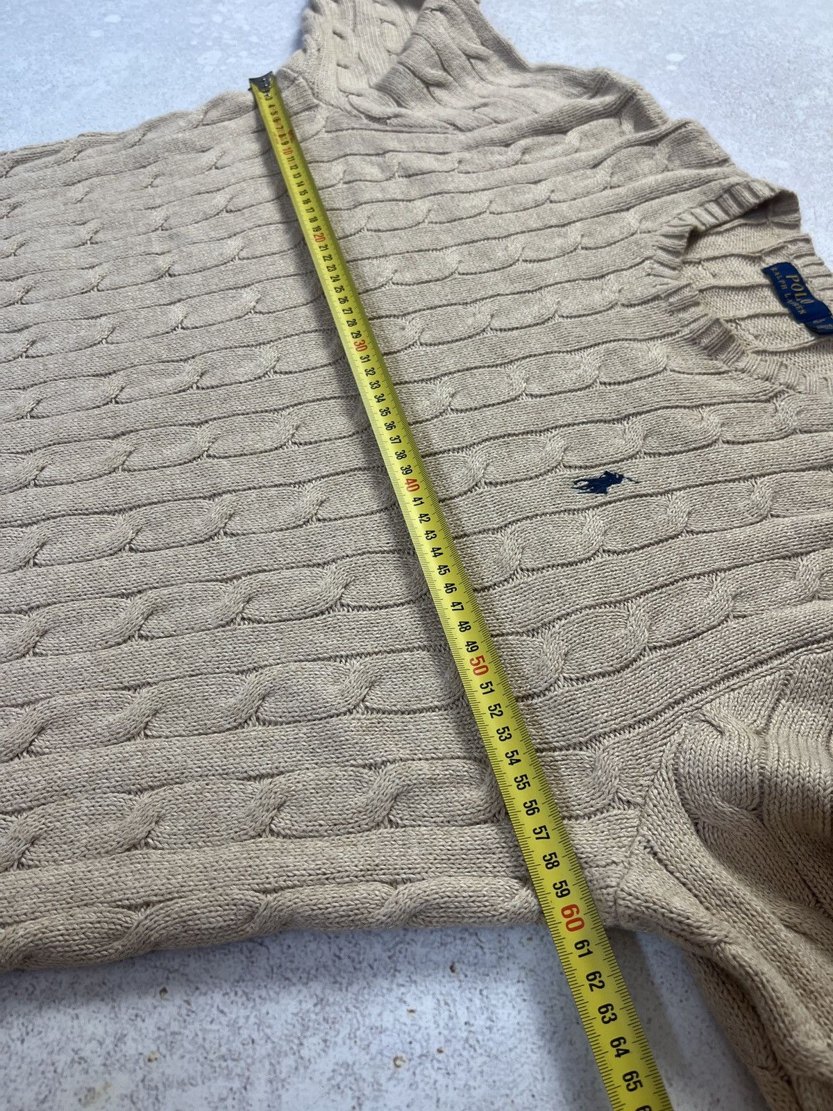 Polo Ralph Lauren Polo Ralph Lauren Golf Cable Knit Crew Neck Sweater Beige Size US L / EU 52-54 / 3 - 11 Thumbnail