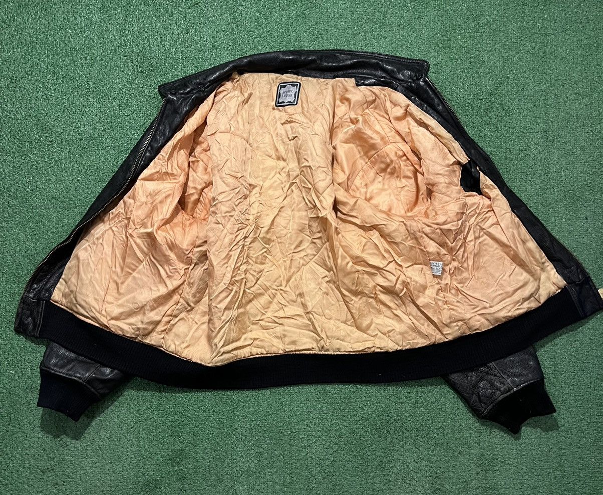 Leather × Vintage Real Leather Jacket Vintage 90s Echtes Leder Size US XL / EU 56 / 4 - 4 Thumbnail