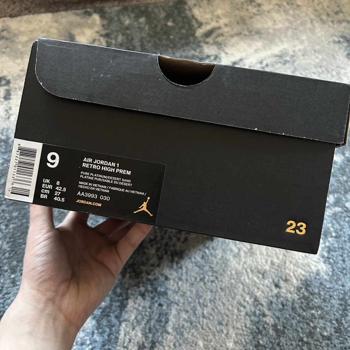 Jordan Brand AA3993-030 2018 AJ1 HiGH PREMiUM PURE PLATiNUM DESERT SAND Size US 9 / EU 42 - 13 Thumbnail