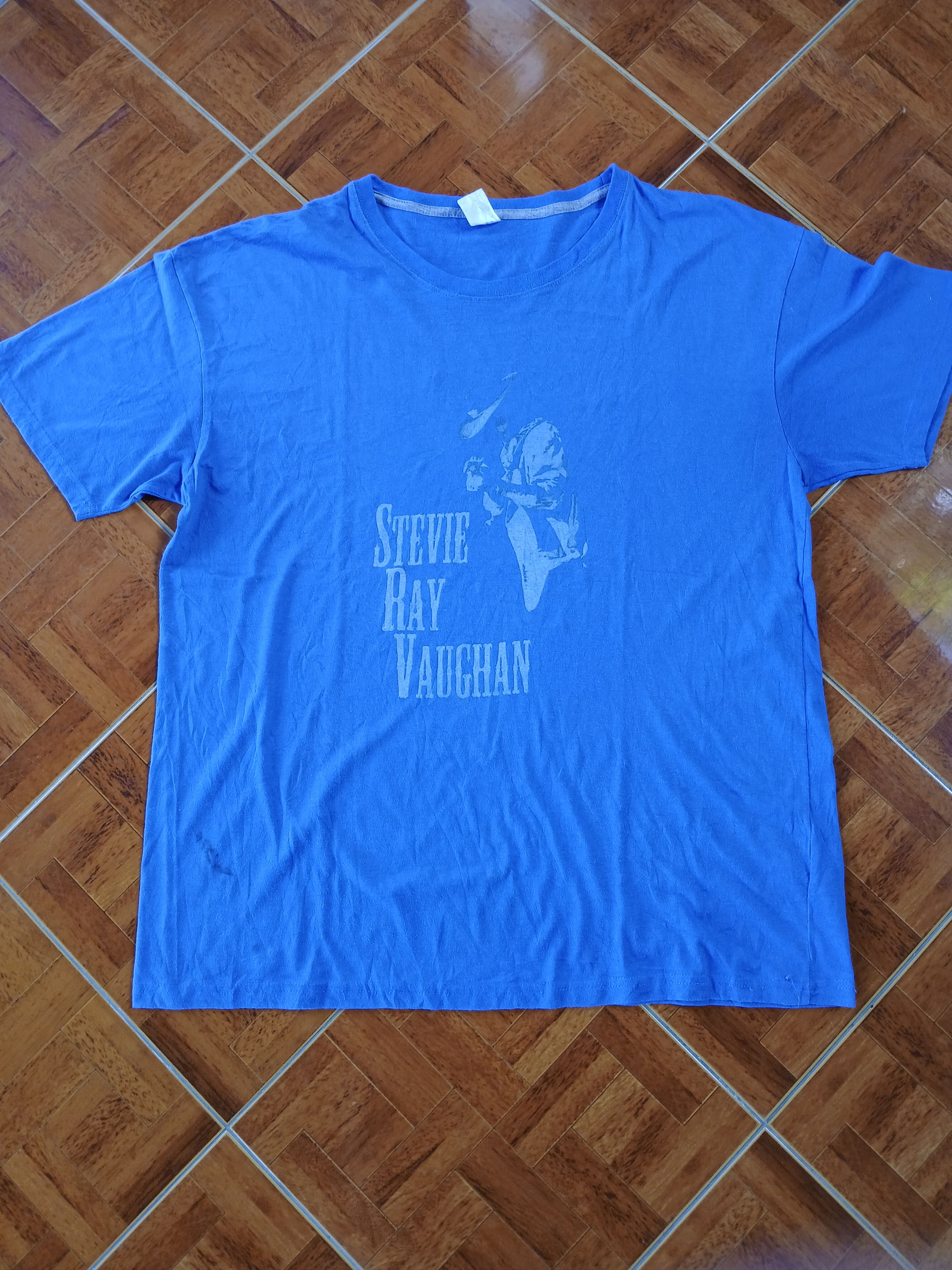 Band Tees Stevie Ray Vaughan Guitar Maestro Blue Tee Shirt Size US XXL / EU 58 / 5 - 1 Thumbnail