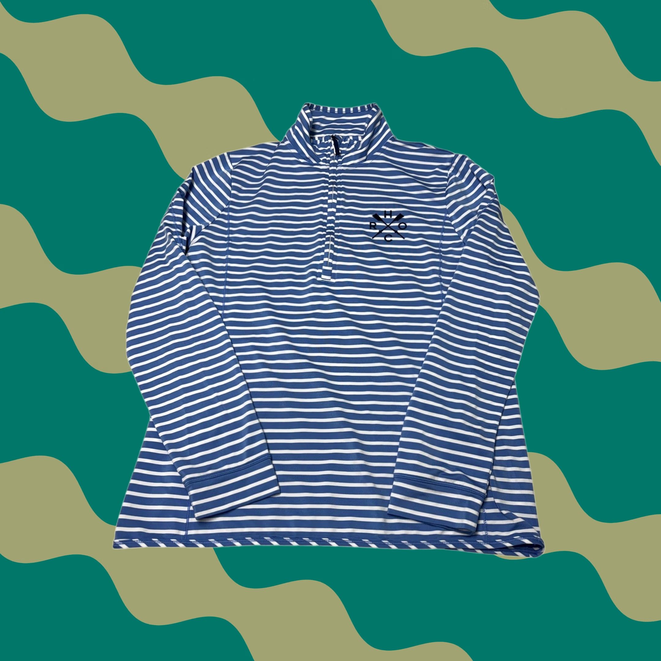 Vineyard Vines Vineyard Vines Sankaty Womens M Blue White Striped Quarter Zip Pullover Size M / US 6-8 / IT 42-44 - 1 Thumbnail