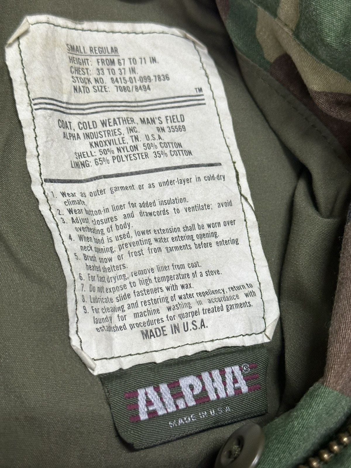 Alpha Industries Vintage 90s M65 alpha industries camo jacket Size US S / EU 44-46 / 1 - 3 Thumbnail