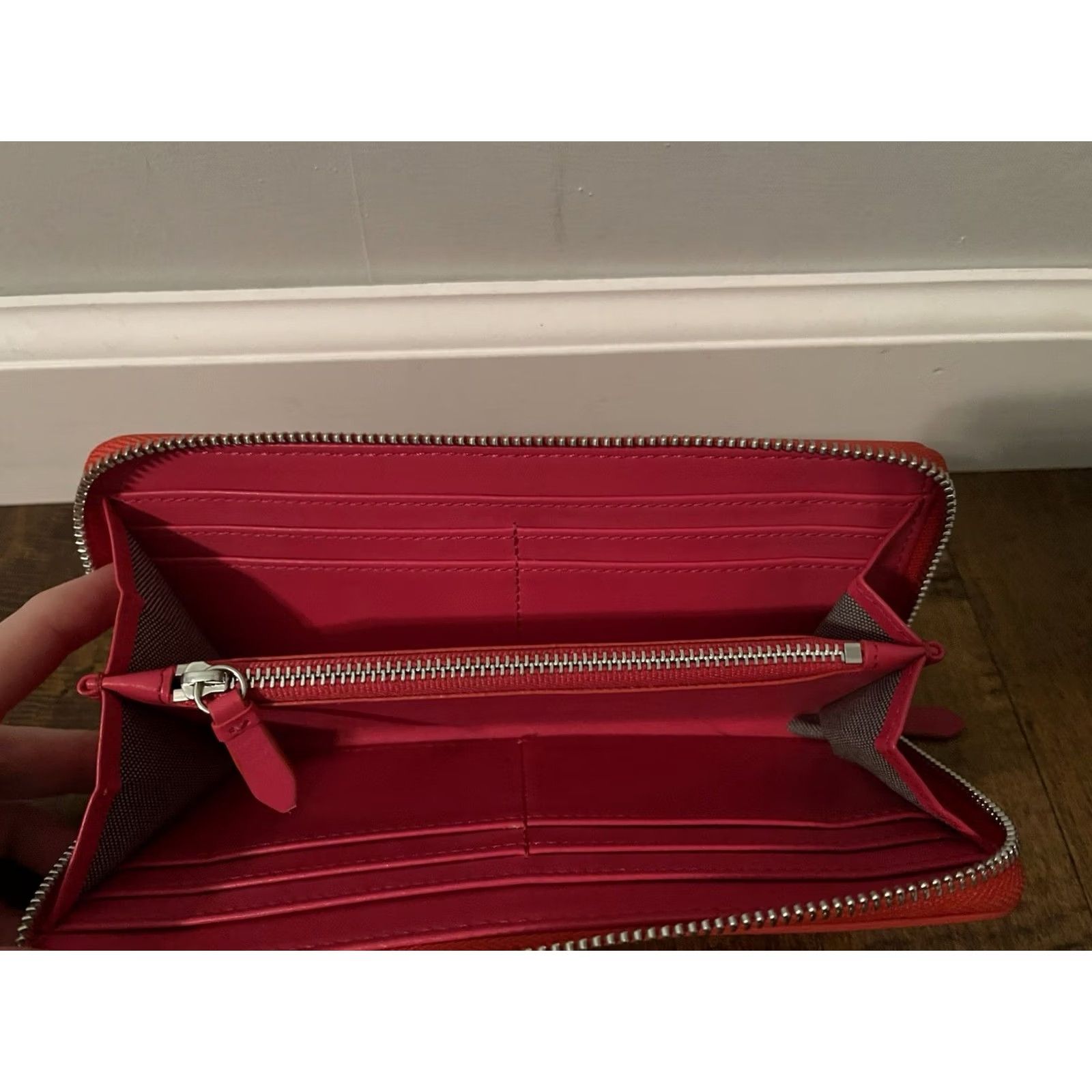 Cole Haan COLE HAAN Red Leather Wallet Zip Around Monogram Logo Continental Womens Size ONE SIZE - 4 Thumbnail