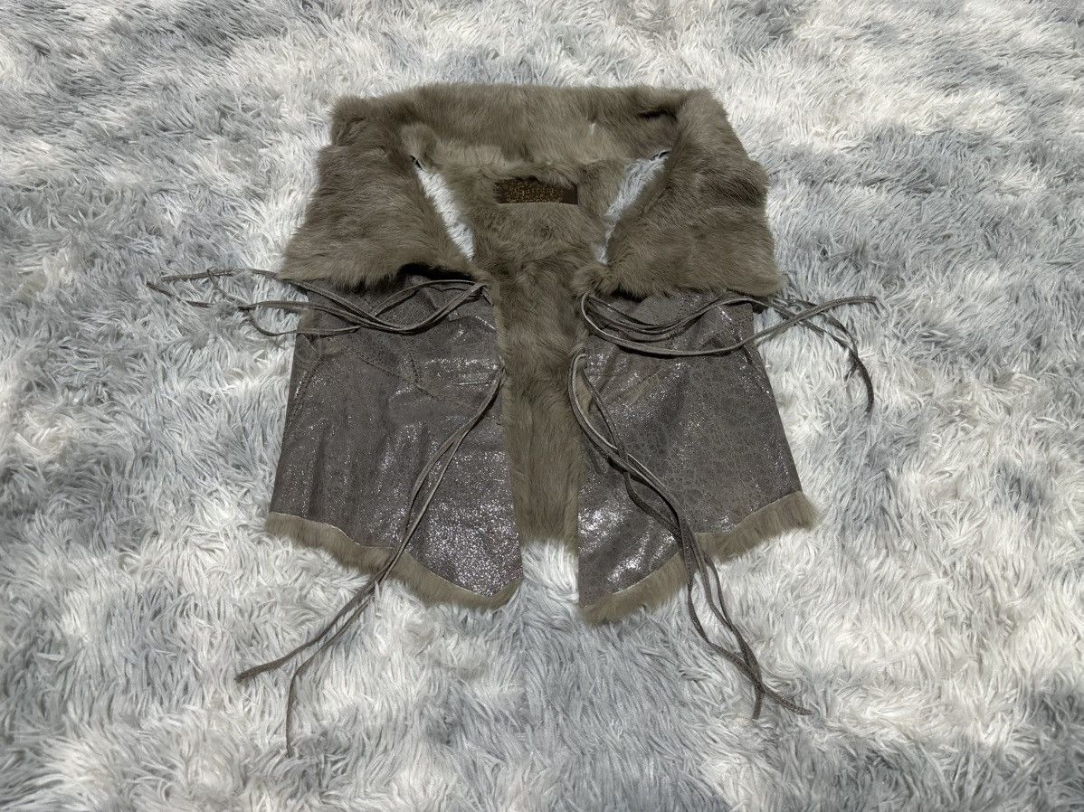 🔥Sick Y2K Garedia Bondage Fur Vest