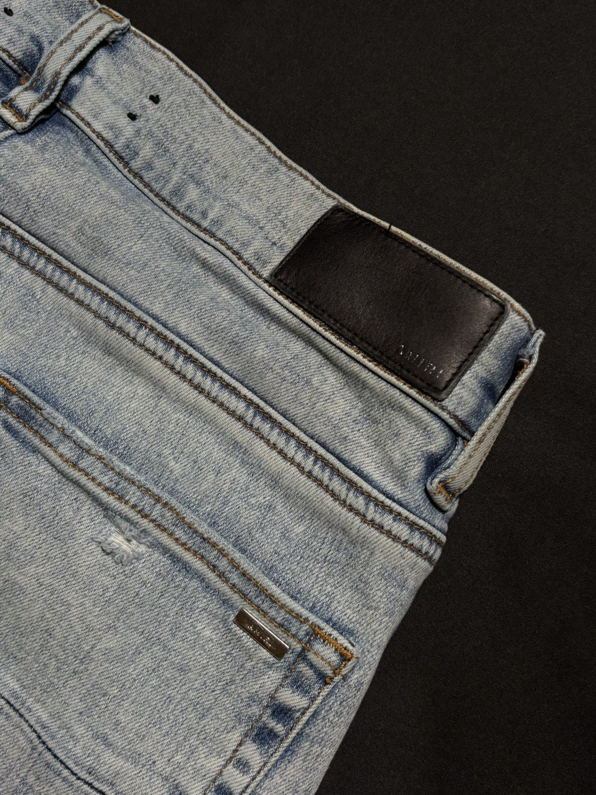 Amiri Amiri MX1 Light Wash Iridescent Patch Jeans - Size 32 Size US 32 / EU 48 - 4 Thumbnail