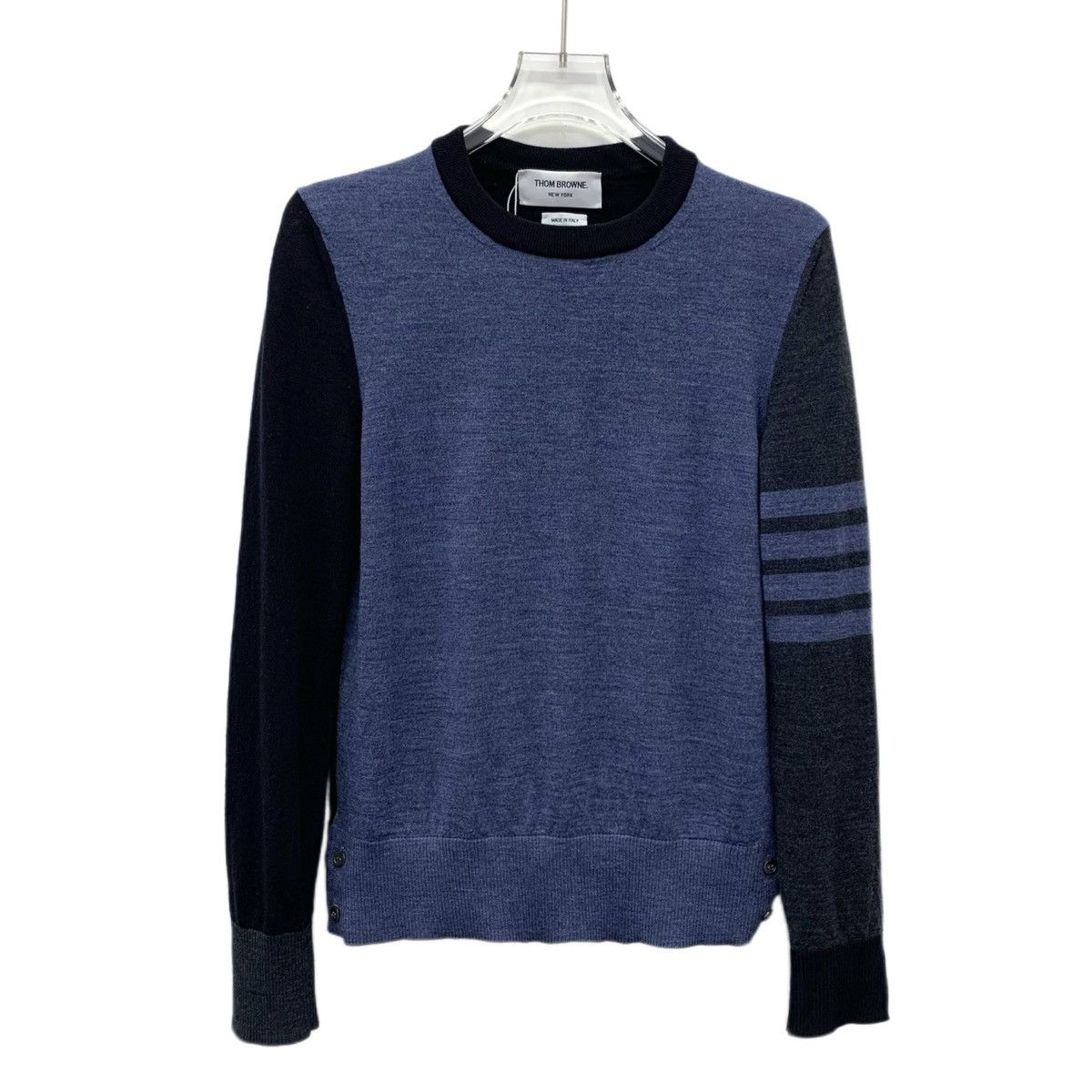 Thom Browne Thom Browne Navy Wool Long Sleeve Knit Sweater K26WX Size S / US 4 / IT 40 - 1 Thumbnail