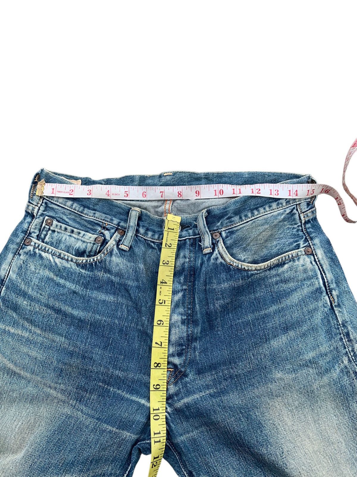 Kapital VINTAGE 45RPM SELVEDGE BUTTON FLY JAPANESE DISTRESSED DENIM Size US 31 - 15 Thumbnail