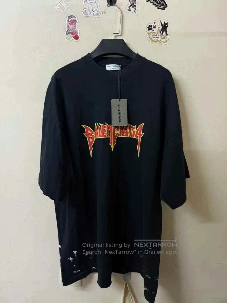 Balenciaga Balenciaga Flame Ink Short Sleeve Tee. Size US S / EU 44-46 / 1 - 1 Thumbnail