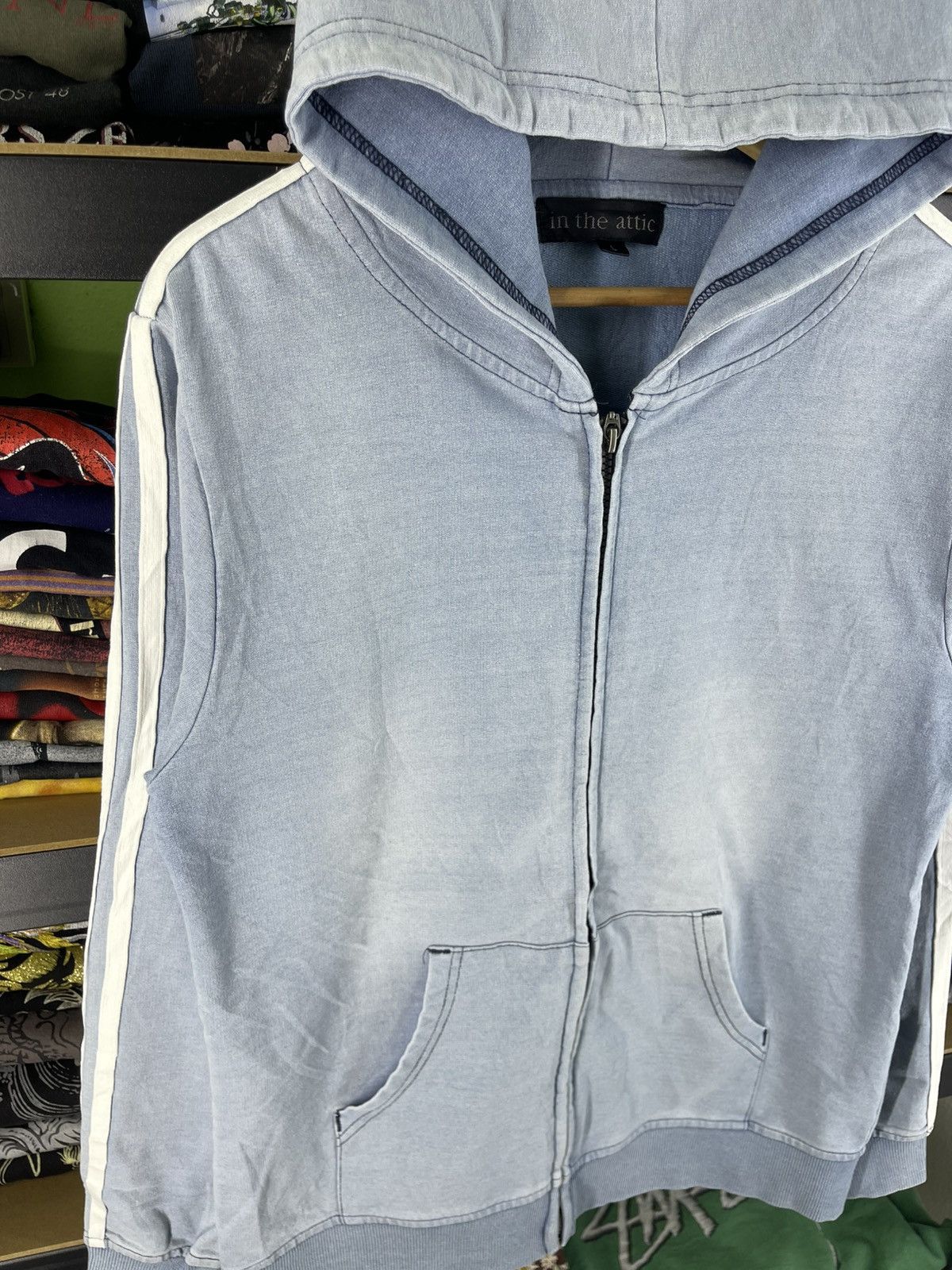 In The Attic Vintage In The Attic Zip Hoodie White Stripes Size US L / EU 52-54 / 3 - 3 Thumbnail