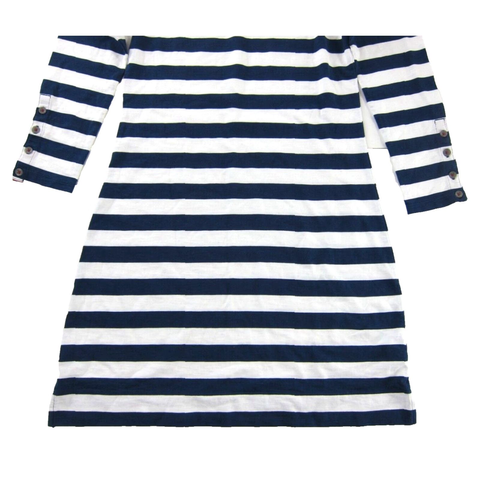 Vintage Hatley Navy Blue White Stripe Cotton Stretch Long Sleeve Midi Shirt Dress XS Size XS / US 0-2 / IT 36-38 - 5 Thumbnail