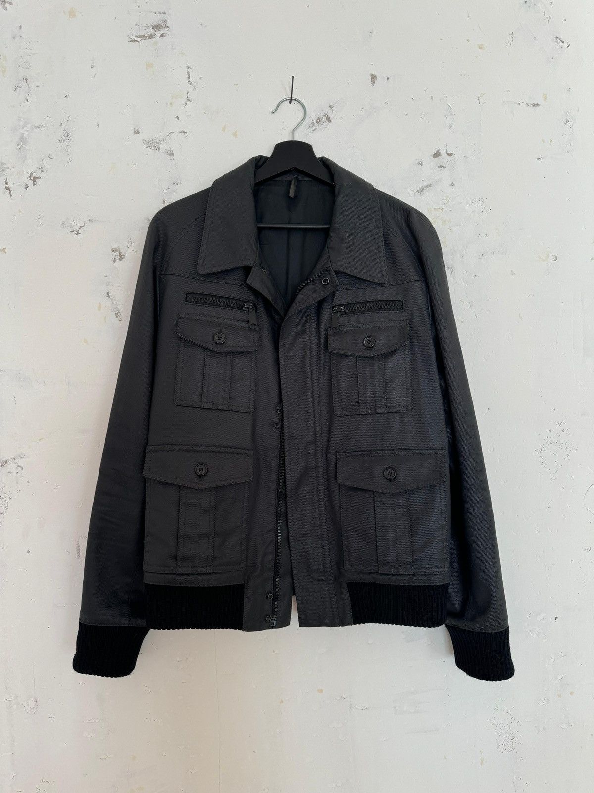 Dior × Hedi Slimane Dior Homme AW06 Waxed Military Cargo Jacket Size US M / EU 48-50 / 2 - 4 Thumbnail