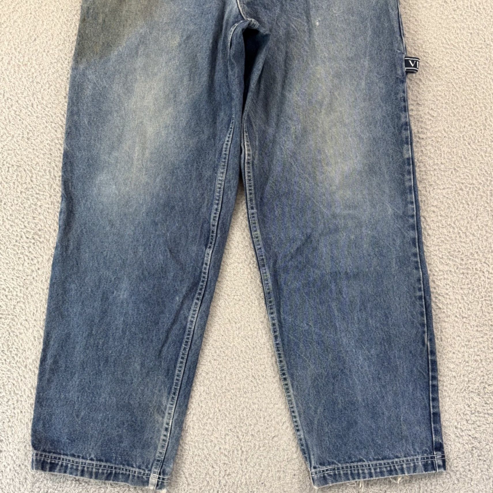 VIBE VINTAGE Vibes Jeans Mens 34x34 Carpenter Grunge Wide-Leg Baggy Loose Skate Y2K Size US 34 / EU 50 - 2 Thumbnail
