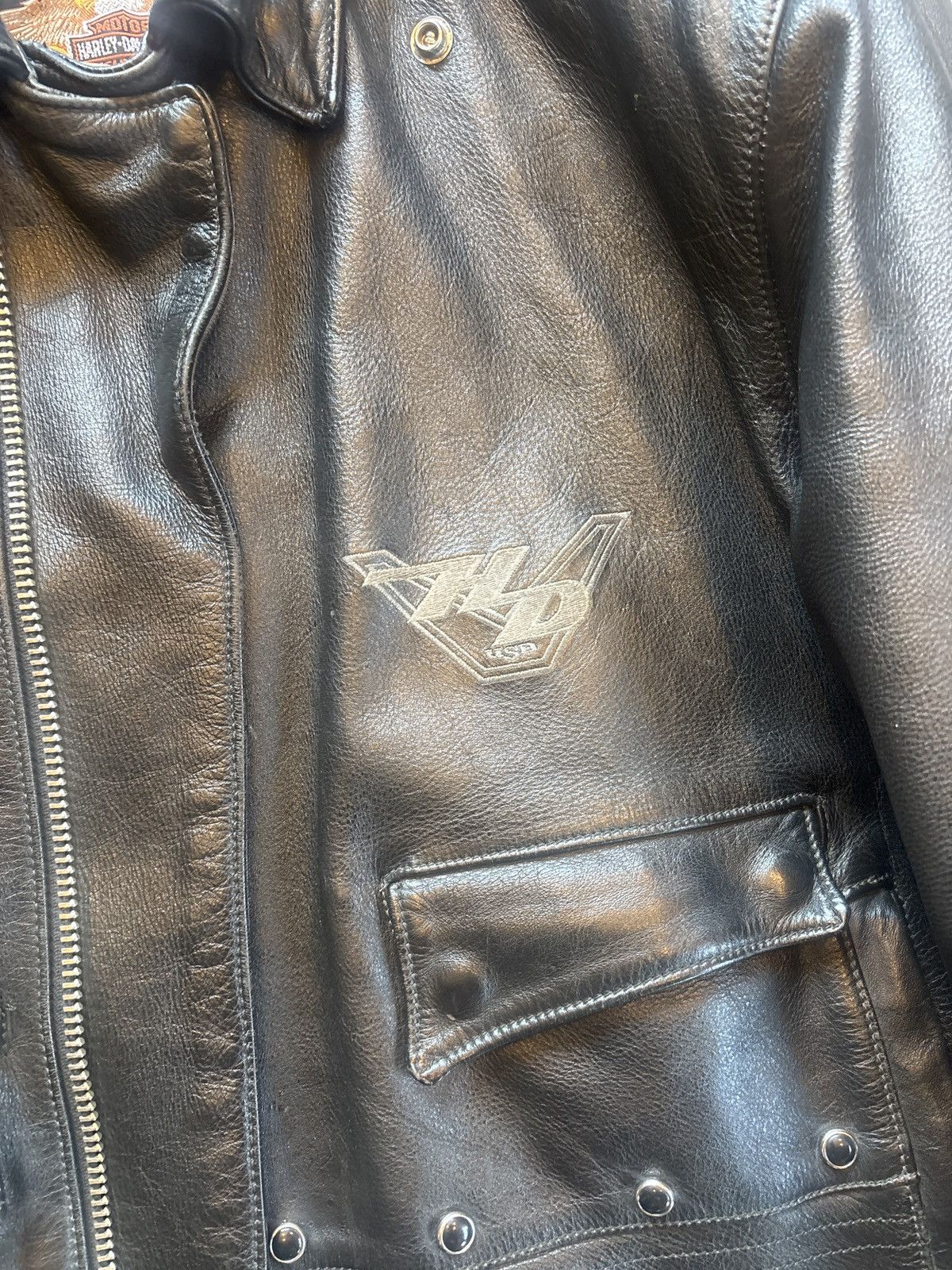 Harley Davidson × Leather × Vintage Vintage Harley Leather Biker Jacket Size US L / EU 52-54 / 3 - 3 Thumbnail