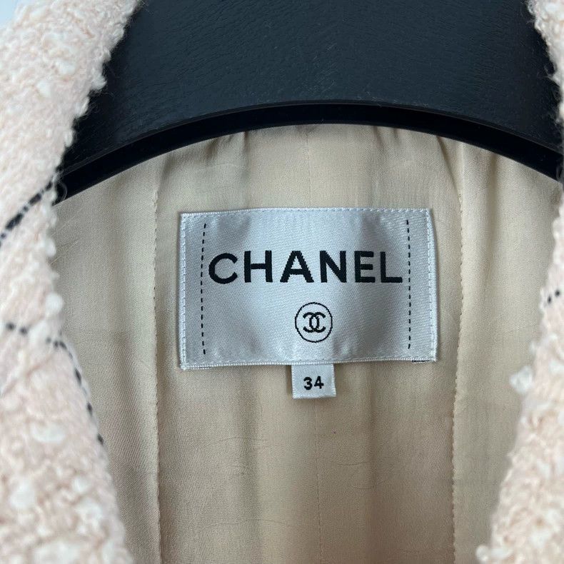 Chanel Chanel Nude pink plaid tweed jacket Size XXS / US 00 / IT 34 - 3 Thumbnail